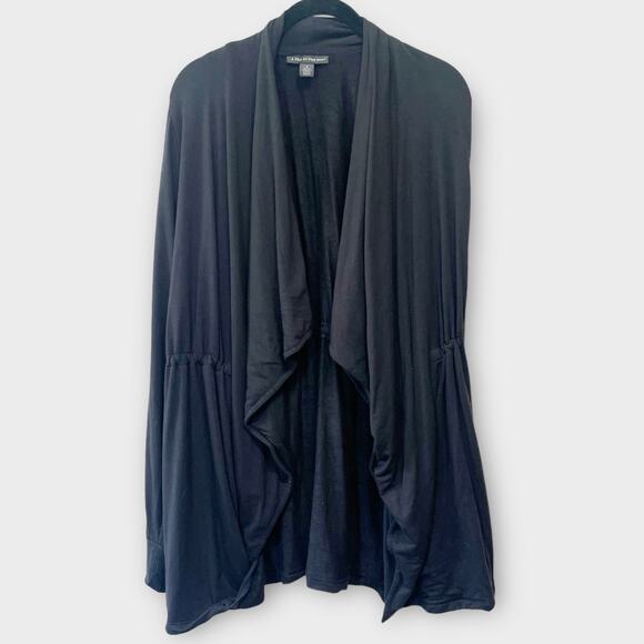 Black drawstring maternity sweater jacket open front size large - Picture 1 of 11